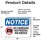 Signmission No Cameras No Photos No Videos Sign With Symbol, 7 in W x Rectangle, Vinyl Decal OS-2PACK-NS-D-57-L-14402 - alternate 3